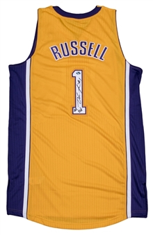 DAngelo Russell Signed Los Angeles Lakers Home Jersey (Russell COA) 